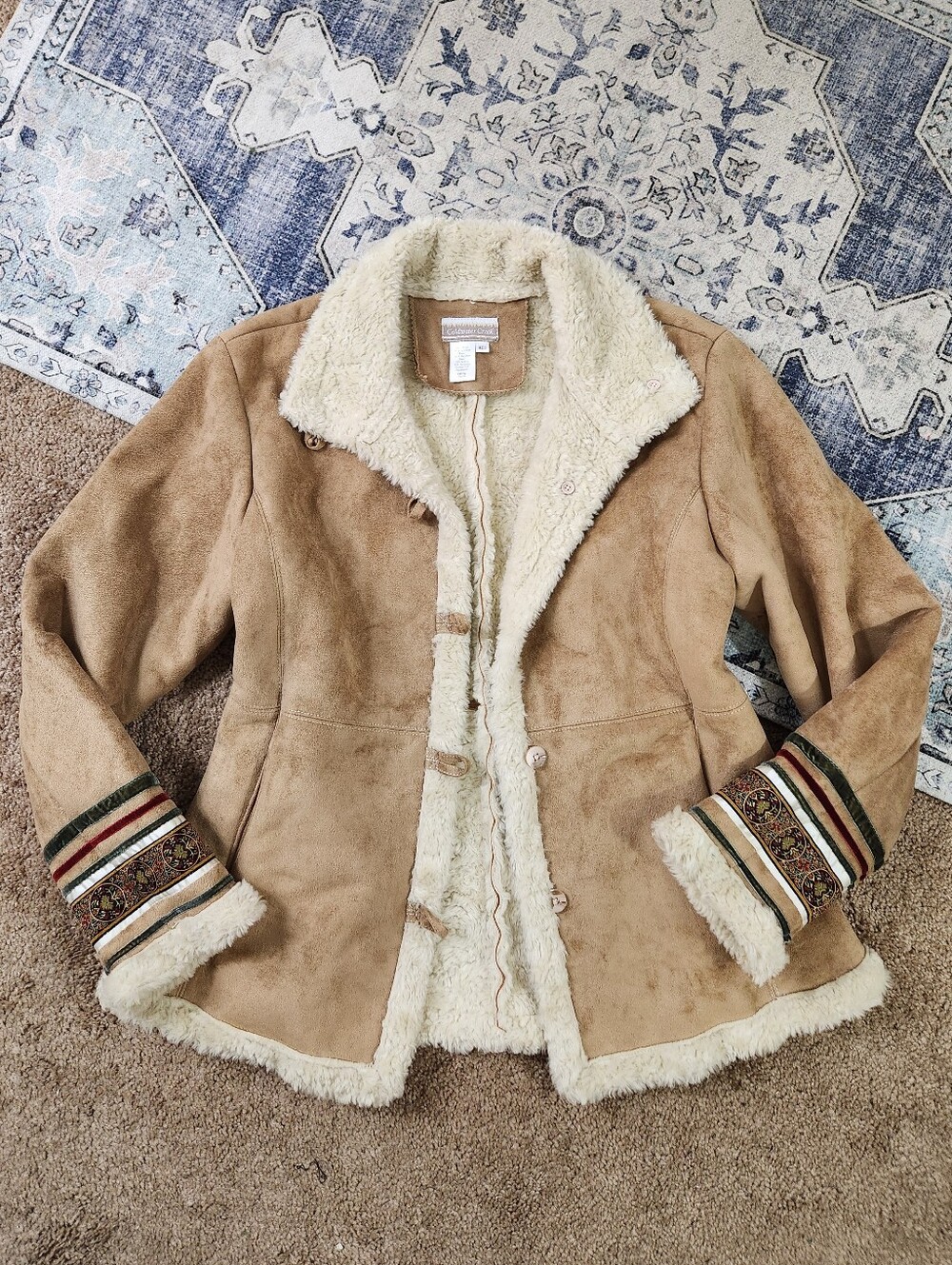 Coldwater Creek vintage y2k Faux Fur suede coat